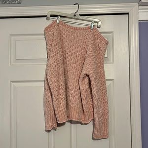 Pink Off the Shoulder Sweater